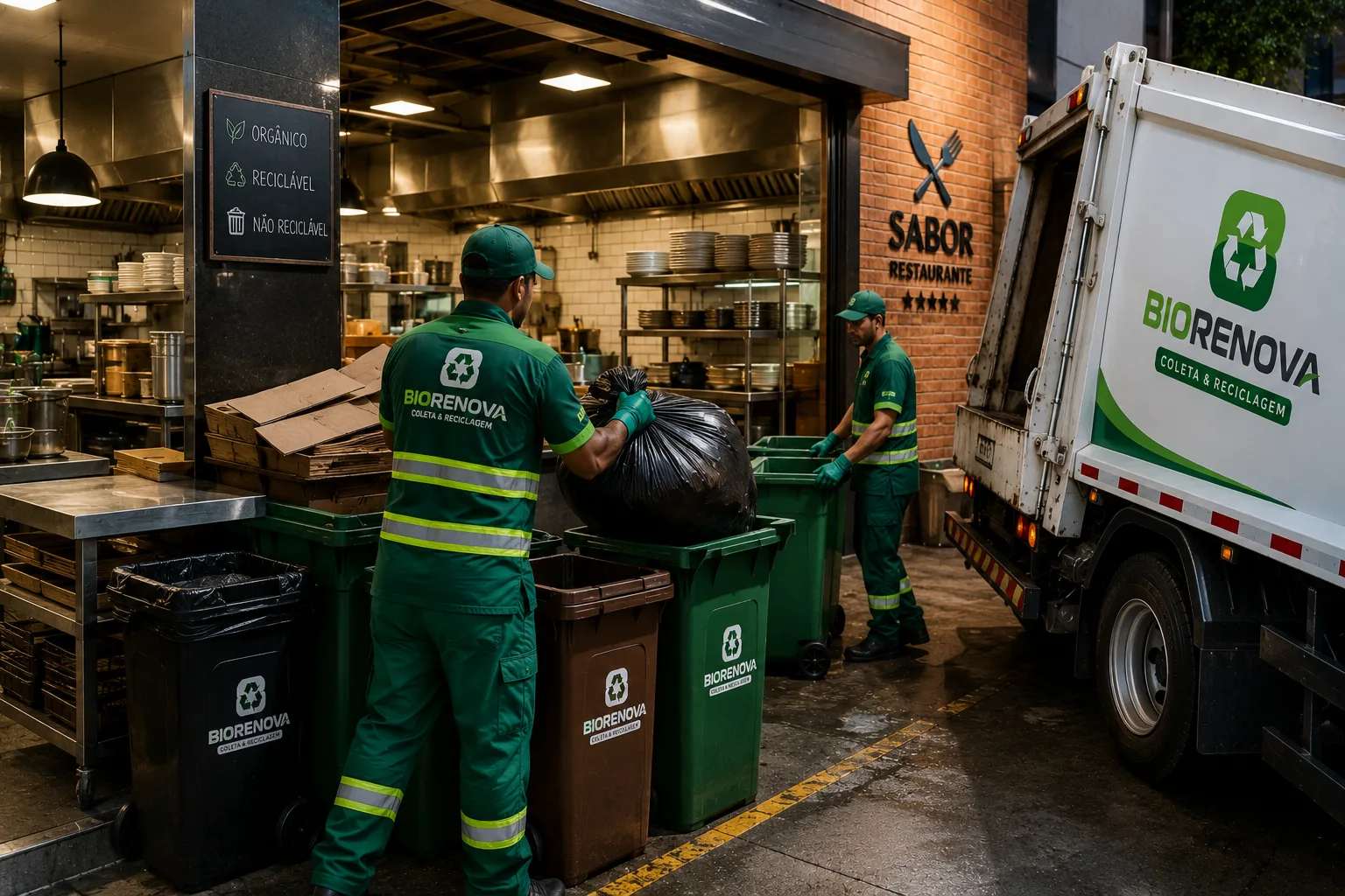 Coleta de resíduos para restaurantes e bares